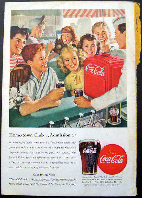 ORIGINAL VINTAGE COCA COLA COKE AD FROM 1947 (also check out my other old ads)