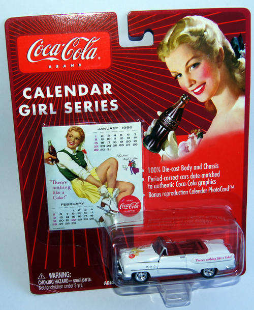 COCA COLA DIECAST CALENDER GIRL SERIES - 1953 BUICK - MINT ON CARD