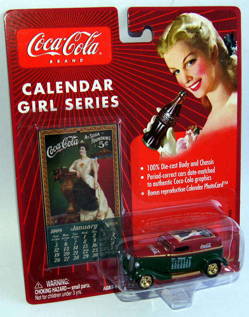 COCA COLA COKE DIECAST CALENDER GIRL SERIES - 1930 FORD PANEL VAN - MINT ON CARD