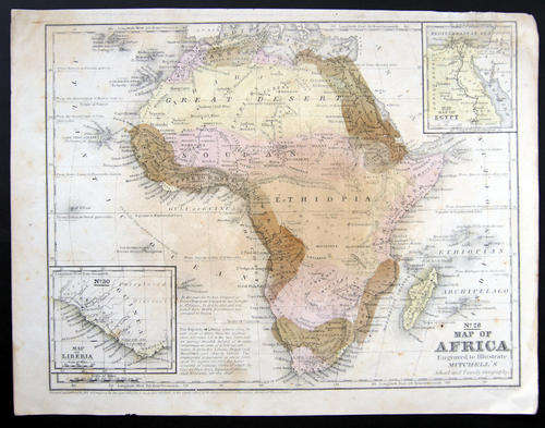 ORIGINAL ANTIQUE MITCHELLS MAP OF AFRICA FROM 1852