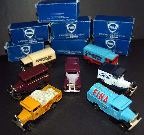 A SELECTION OF 7 CORGI CARS FROM 20 YEARS AGO - BID PER CAR TO TAKE ALL