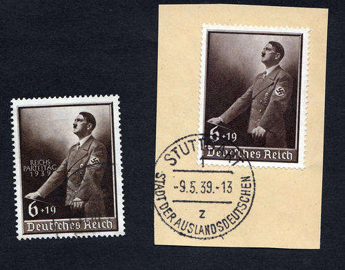 1939 German Third Reich Hitler - two superb used stamps