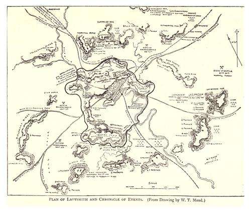 1901 ANTIQUE MAP ( LADYSMITH - 1st ANGLO BOER WAR 1880 - 1881 )
