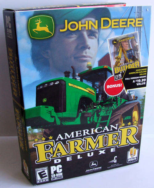 JOHN DEERE AMERICAN FARMER DELUXE PC GAME with bonus JOHN DEERE BUILDER - NEW SEALED IN BOX