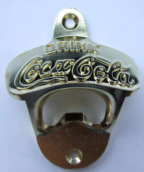 NEW COCA COLA COKE WALL MOUNT BOTTLE OPENER - GOLD FINISH
