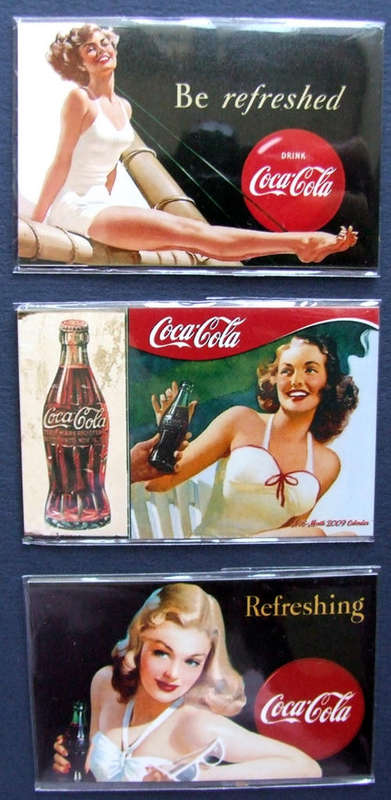 SET OF 3 COCA COLA COKE FRIDGE MAGNETS - VINTAGE ADS LOT 2