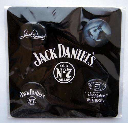 JACK DANIELS BADGES SET OF 4 - NEW IN PACKET