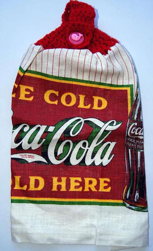 NEW COCA COLA COKE CROCHET TOP DISH CLOTH