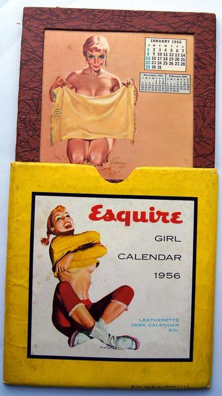VINTAGE 1956 ESQUIRE PINUP DESK CALENDAR - UNUSED