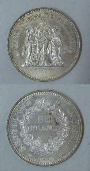 FRENCH SILVER 50 FRANCS 1974