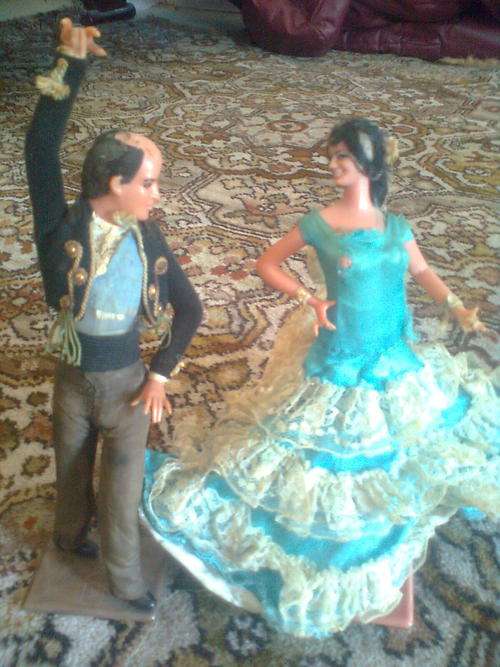 SPANISH DOLLS , VERY OLD  PLASTIC BODY , ,PROBABLY FROM THE FIRST THAT CAME OUT