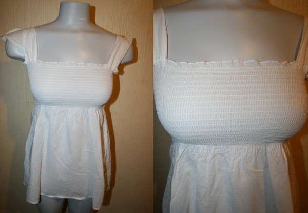 White Elasticated Top Size S