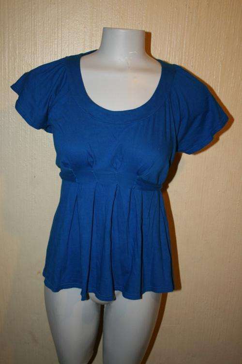 Blue Top with band that ties at the back Size S
