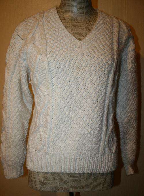 vintage white cable knit jersey