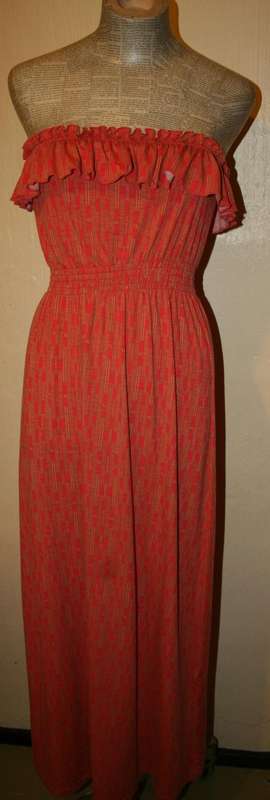 Patterned Boobtube Dress - Size: 8/32