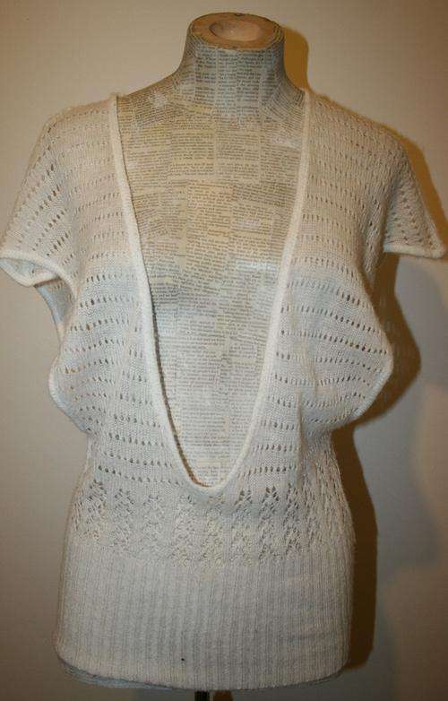 white knitted top