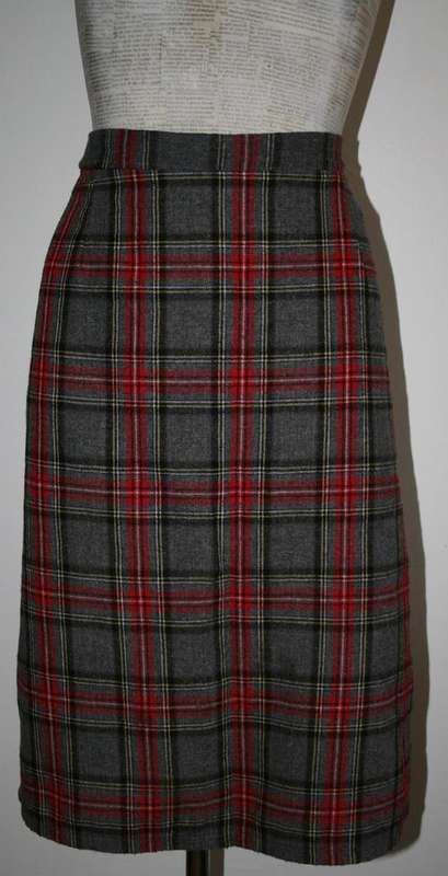 Vintage Plaid Check Skirt