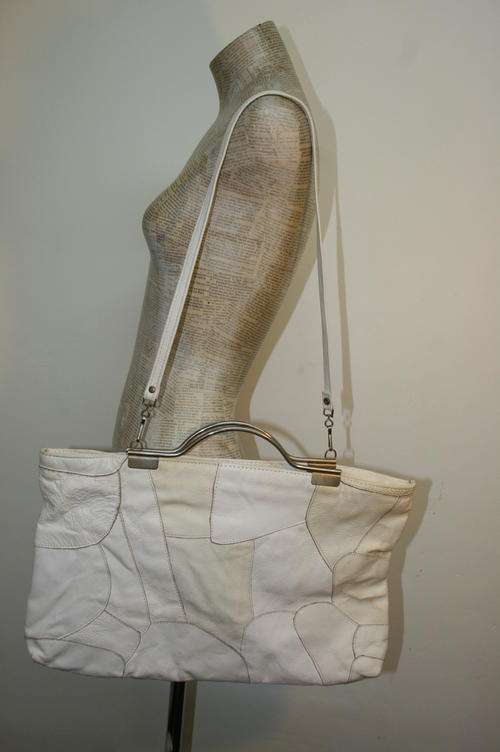 Vintage White Patch Leather Bag