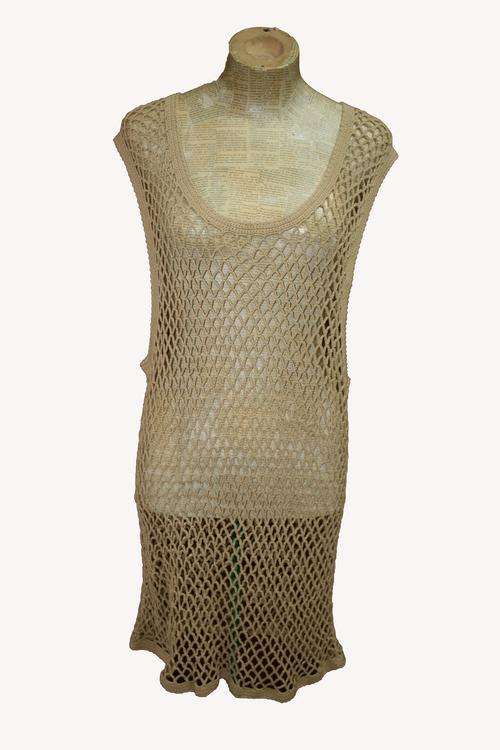 Vintage Beige Crochet Dress Size:M/L