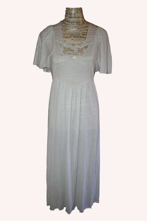 Vintage White Lace Cut-out Dress Size:M