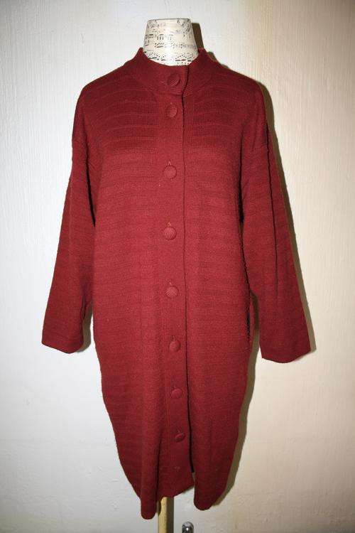Vintage Maroon Long Length Cardigan Size:M