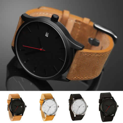 Luxury Fashion Leather Strap Men¿s Big Dial Date Indicator Wrist Watch