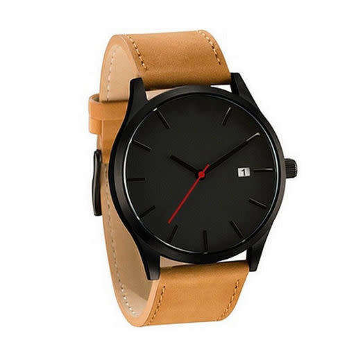 Luxury Fashion Leather Strap Men¿s Big Dial Date Indicator Wrist Watch