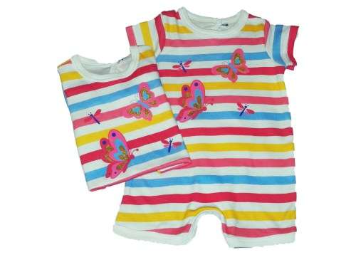 RETAIL PRICE: R 229 "Butterfly Stripes" Baby Grow 3 - 6 Months