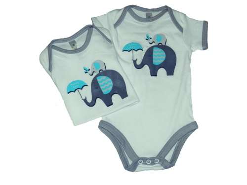 RETAIL PRICE: R 259 "Mummy & Me Elephants" Baby Grow 3 - 6 Months