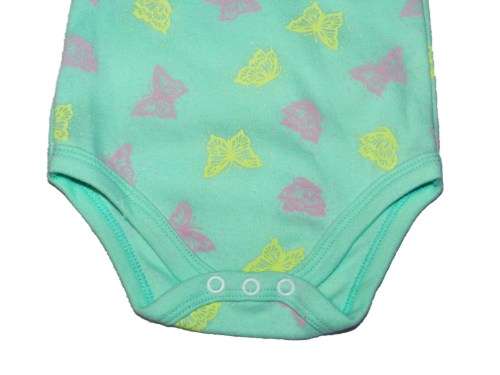 RETAIL PRICE: R 195  "Butterfly" Baby Grow 3 - 6 Months GREEN