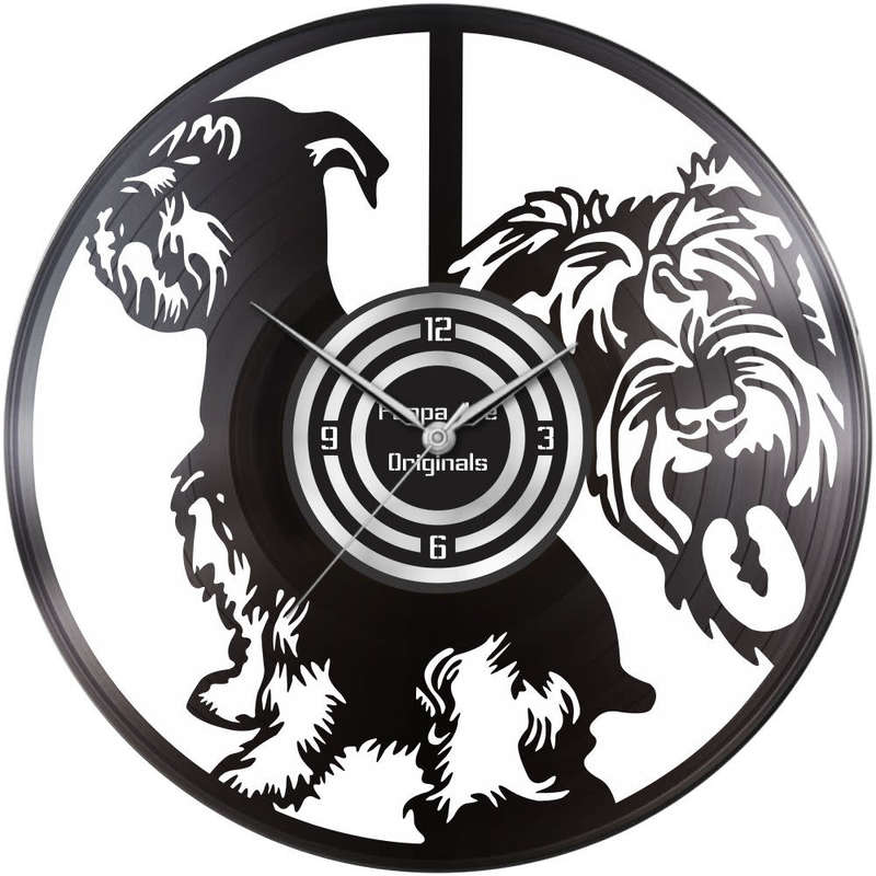 Pappa Joe - Custom Vinyl Wall Clock - Schnauzers