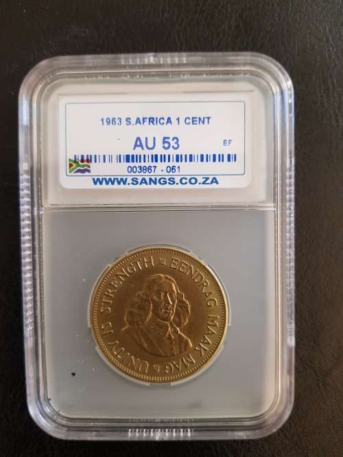 $$$ 1963 1 CENT AU53 $$$