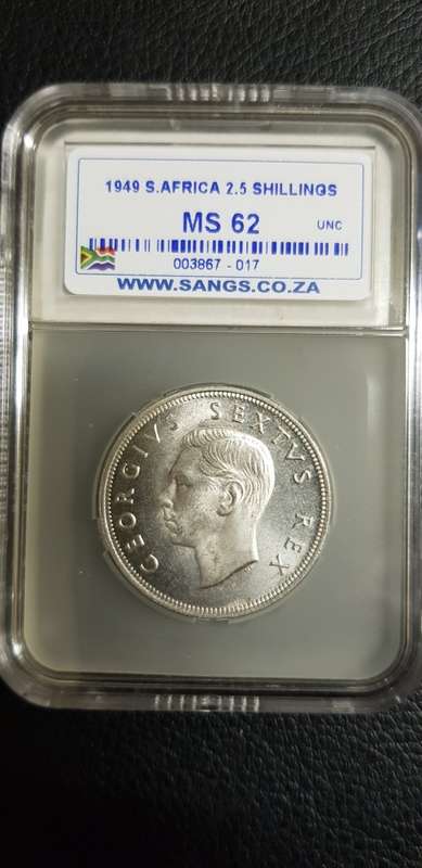 $$$ 1949 TWO AND HALF SHILLING MS62 $$$