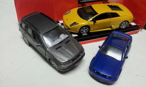 Three Die Cast Scale Models: Ford Mustang, BMW X5, Lamborghini Murcielago BARGAIN