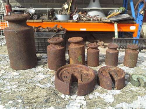 9 x Vintage Scale Weights  - Bid per weight to take all