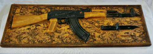 AK 47 Assault Rifle wall mount plaque (made from polyurethane resin)