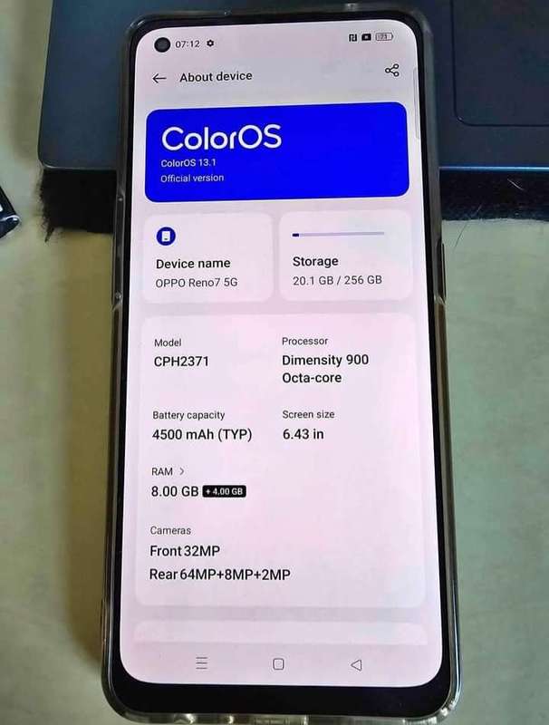 OPPO RENO7 5G || 256G,8+5G, TRIPLE CAMERA,65 WATT FAST CHARGE,UNDER DISPLAY FINGERPRINT