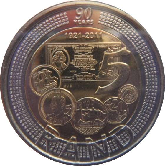 2011 SARB 90th Anniversary R5 - ONE BID FOR ALL 400 x COINS STILL SEALED IN SA MINT BAG