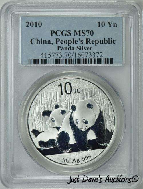 FIRST ON BOB! 2010 CHINA PANDA - PERFECT GEM!!!      ~PCGS GRADED MS70~