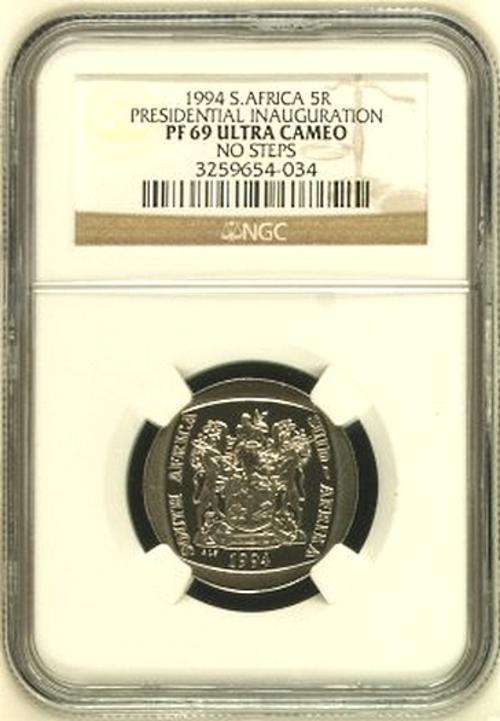 ***NO STEPS*** - 1994 Mandela Presidential Inauguration ~NGC Graded PROOF 69 UC~ ***NO STEPS***