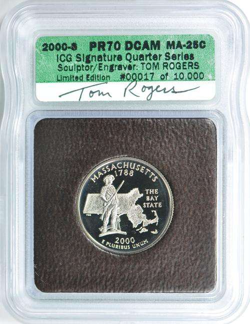 2000-S US State Quarters AUTOGRAPHED Set **BID PER COIN TO TAKE THE SET** ICG Proof-70 DEEP CAMEO