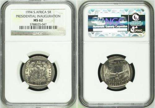 MS62 - 1994 Nelson Mandela Presidential Inauguration  ~NGC GRADED MS62~ 5 UP FOR BID