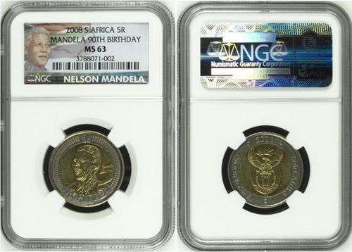 MS65 - 2008 **NEW LABEL** Nelson Mandela 90th Birthday ~NGC GRADED MS65~ 10 UP FOR BID