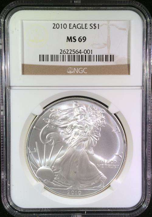 2010 American Silver Eagle $1 - NGC Graded MS69 - Almost Perfect!!!