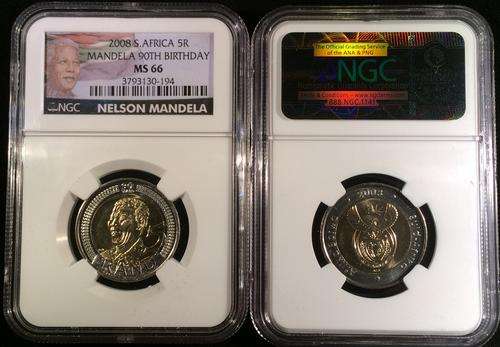 For every 10 you win; receive 1 FREE! 2008 *New label* Nelson Mandela 90th Birthday R5 - NGC MS66