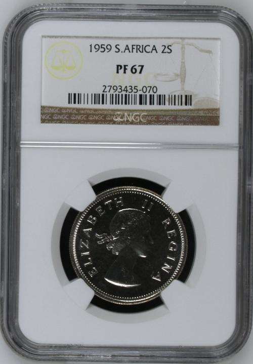 1959 NGC PROOF 67 South Africa 2S - SHARED FINEST KNOWN