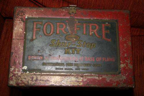 Very rare Shur stop Kit. Glass Fire Grenades in Original metal box