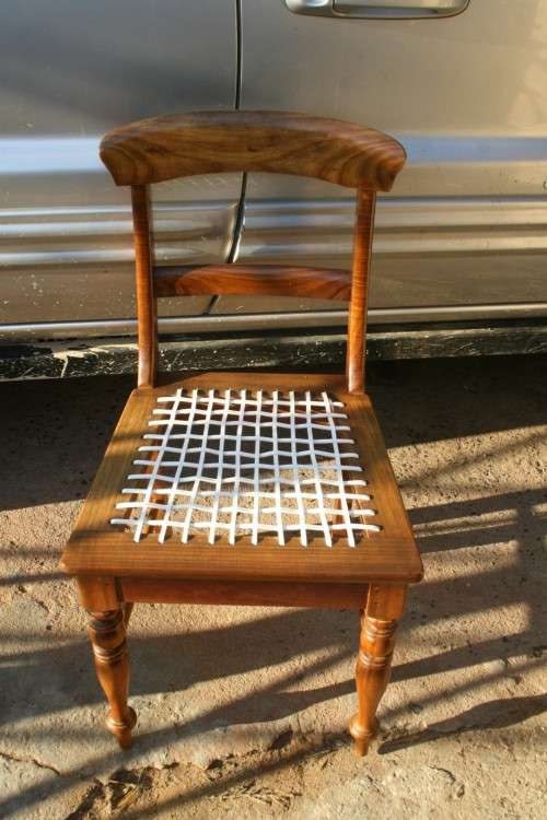 Stinkwood Riempies chairs x 5