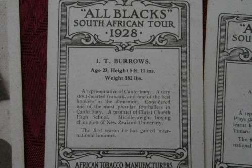 All Blacks South African tour Cigarret cards 29 in lot