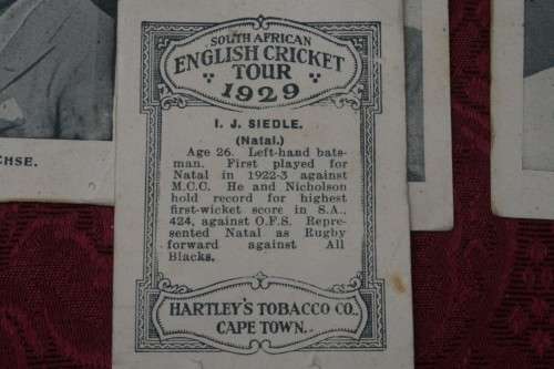 South African English Cricket Tour 1929 Cigarette cards